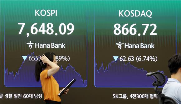 코스피, 메타발 AI 투자 우려에 7600선 추락